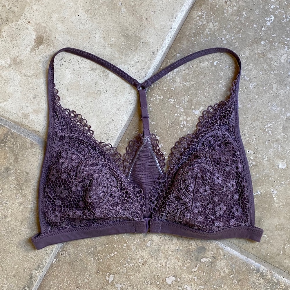 Aerie Lace Bralette Ashy Purple Size XS